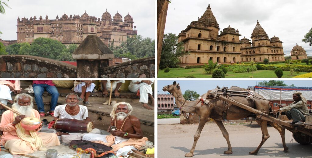 La aldea india de Orchha posee espectaculares palacios y cenotafios.