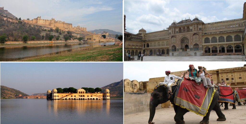 el Fuerte Amber  que es un complejo palaciego situado sobre una colina donde puede accederse montado en elefante.